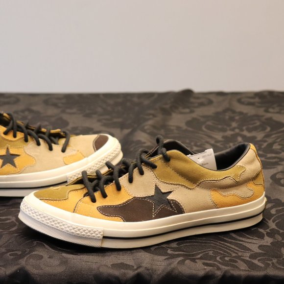 Converse Other - Converse One-Star Men's Size 10 Olive Tan Brown Sneakers Camouflage Suede Shoes